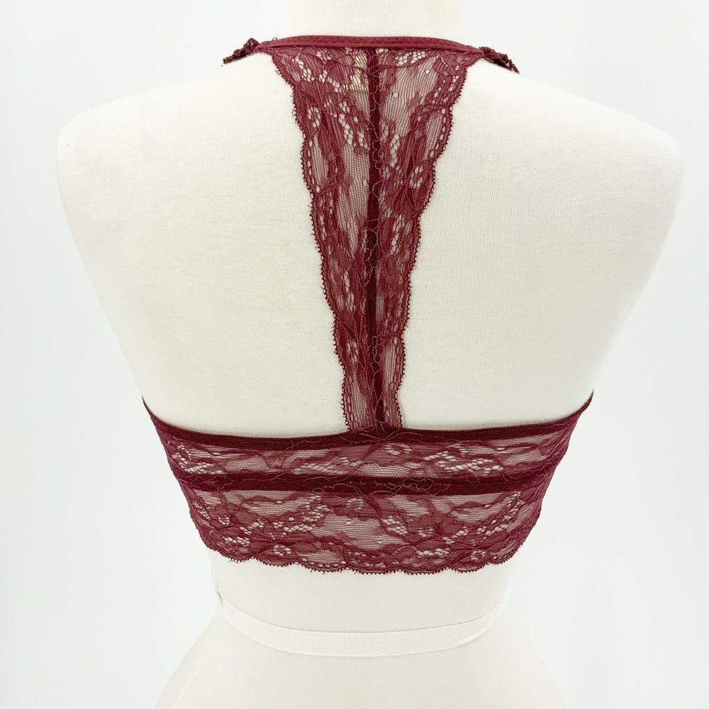 Cranberry Racerback Balconette Lace Bra - Picture 4 of 5
